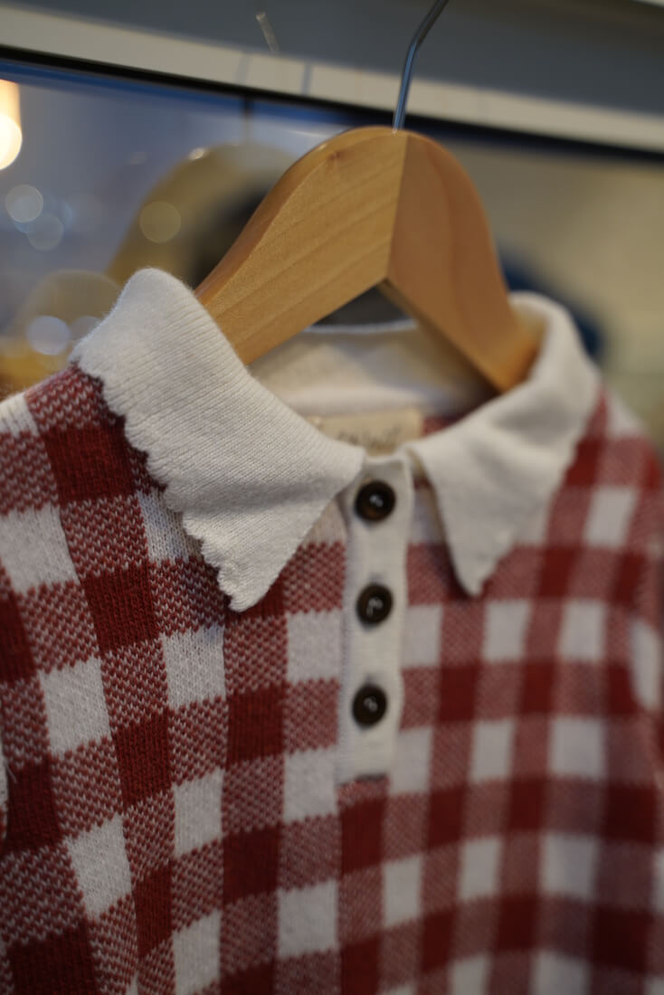 Gingham Russet Biri Knit Sweater Baby 日常に溶け込み特別な一瞬をつくるベビーウェア