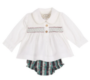 Mariana Ivory embroidered blouse and bloomer set newborn