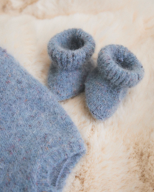 Light Blue knit booties