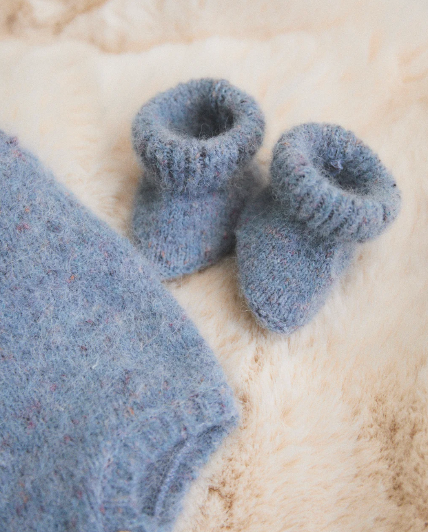 Light Blue knit booties