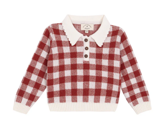 Gingham Russet Biri knit sweater baby
