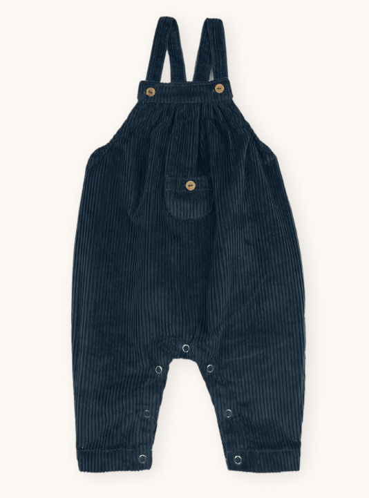 【Marie Puce】Salopette bébé Oscar en velours Blue Stone