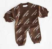 【cinnamon baby】Knitted Logo Suit- Dark Chocolate