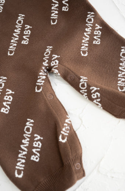 【cinnamon baby】Knitted Logo Suit- Dark Chocolate