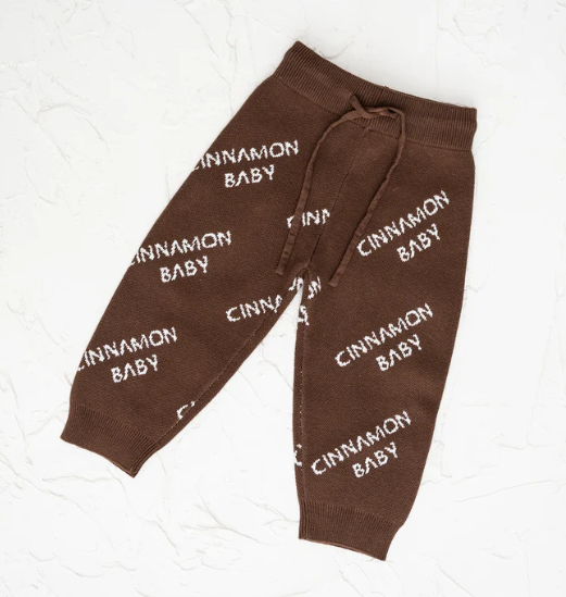 【cinnamon baby】Knitted Logo Pants- Dark Chocolate