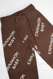【cinnamon baby】Knitted Logo Pants- Dark Chocolate