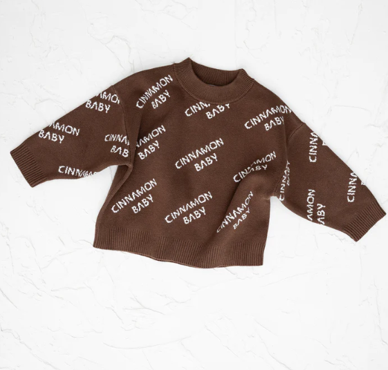 【cinnamon baby】Knitted Logo Jumper- Chocolate