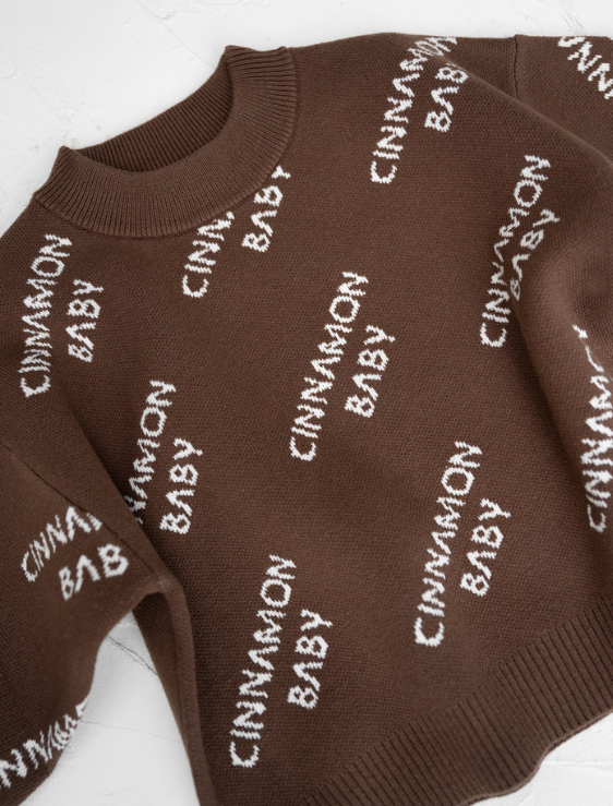 【cinnamon baby】Knitted Logo Jumper- Chocolate