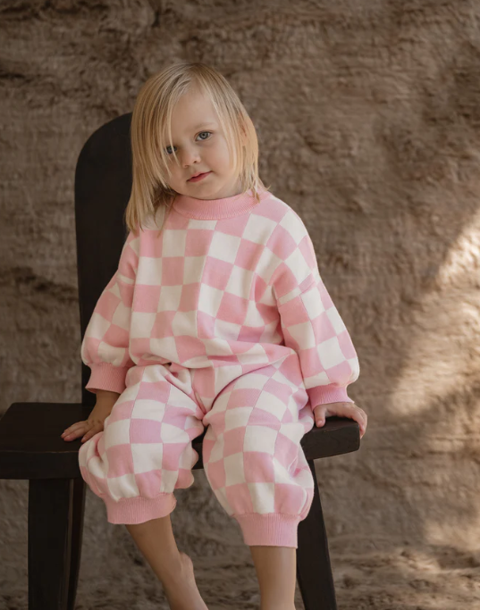 【cinnamon baby】Knitted Lounge Suit - Baby Pink