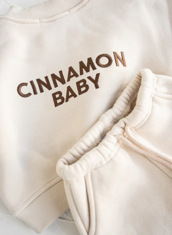 【cinnamon baby】Logo Set - Cream