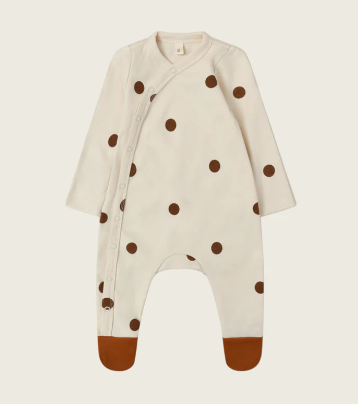 【ORGANIC ZOO】Undyed Cotton Dots Suit
