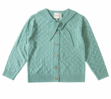 【KnitPlanet】Collar Cardigan Pastel Green