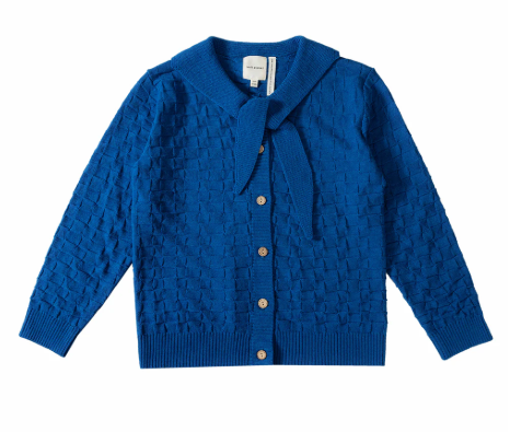 【KnitPlanet】Collar Cardigan Blue
