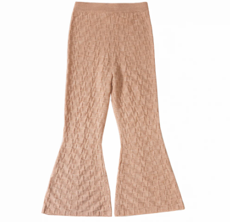 【KnitPlanet】Checkered Trousers Pastel Orange