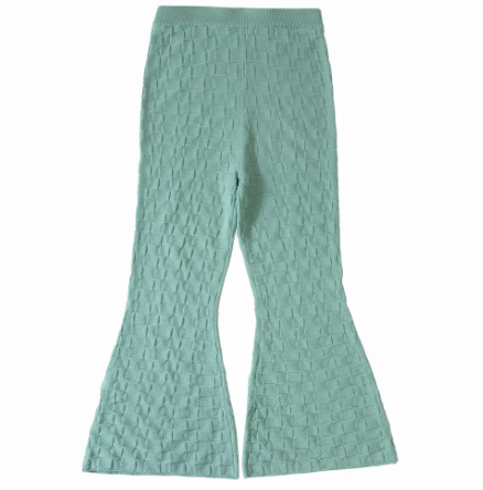 【KnitPlanet】Checkered Trousers Pastel Green