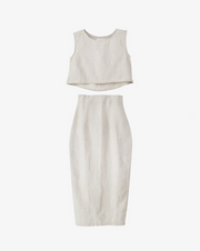 【Son and Daughter】Capri Linen Sets - Adult in Natural