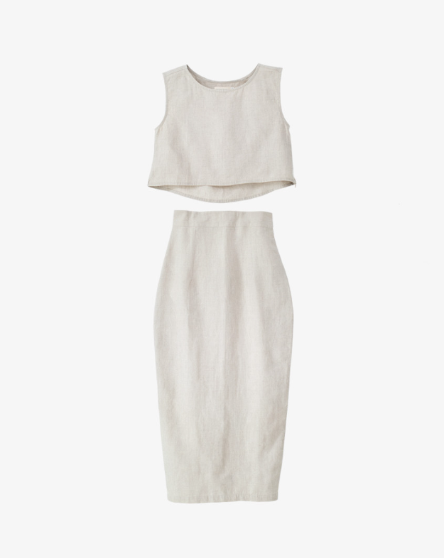 【Son and Daughter】Capri Linen Sets - Adult in Natural