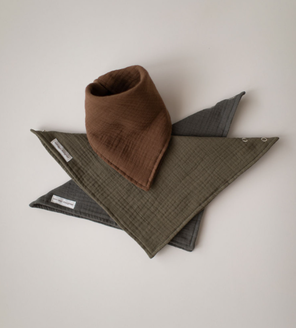 【Son and Daughter】Reversible Bibs - Wood Series