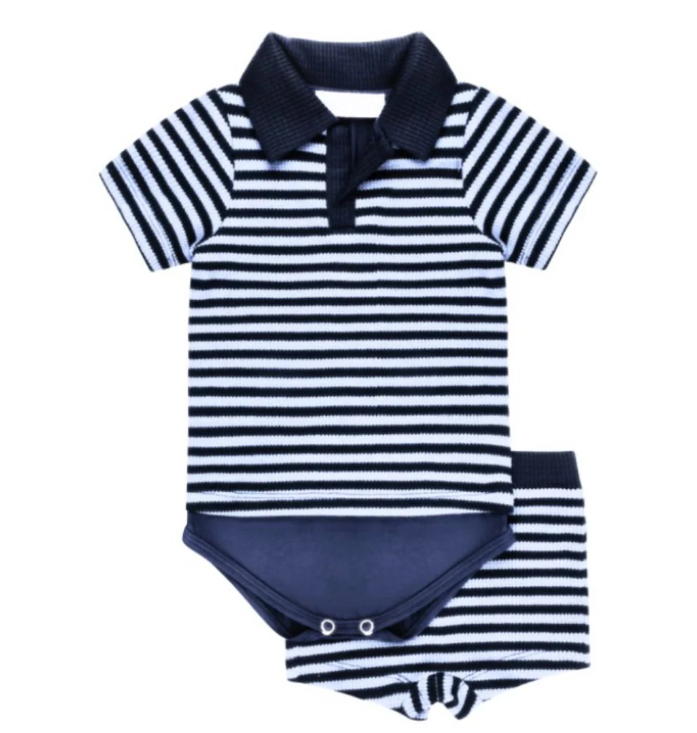 【NICHE BEBE】Navy Collard Set