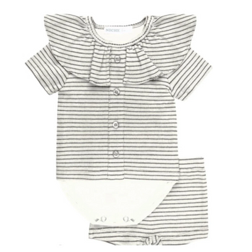 【NICHE BEBE】White Faux Cardigan Set