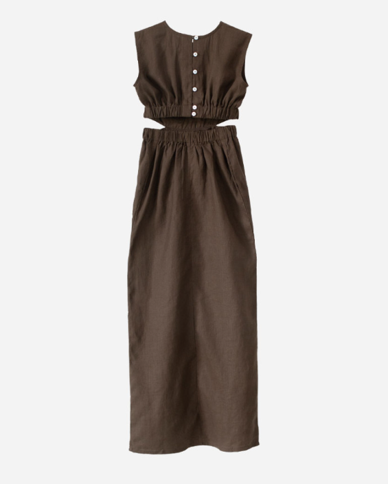 【Son and Daughter】Azure Linen Dress - Adult