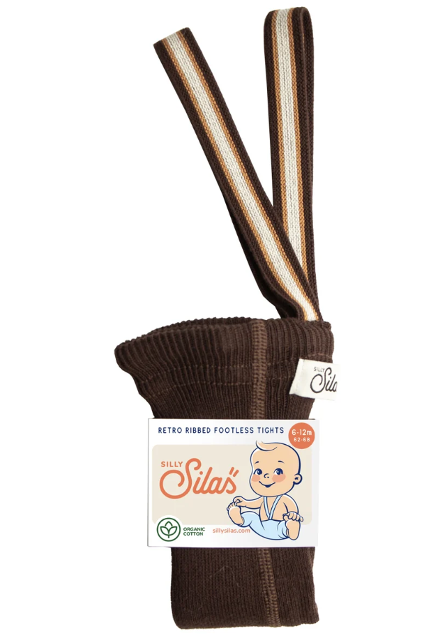 【SILLY Silas】Footless Collection_Chocolate brown striped