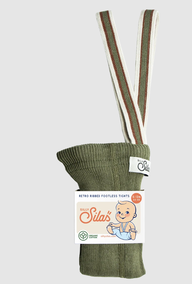 【SILLY Silas】Footless Collection_Olive Striped