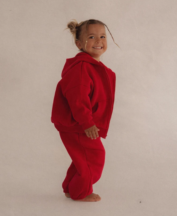 【CinnamonBaby】Primary Zip Hoodie - Red