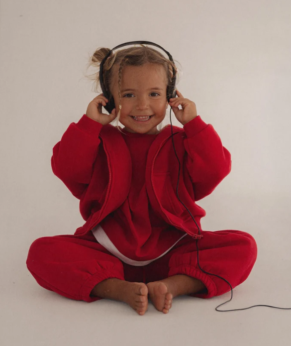 【CinnamonBaby】Primary Zip Hoodie - Red