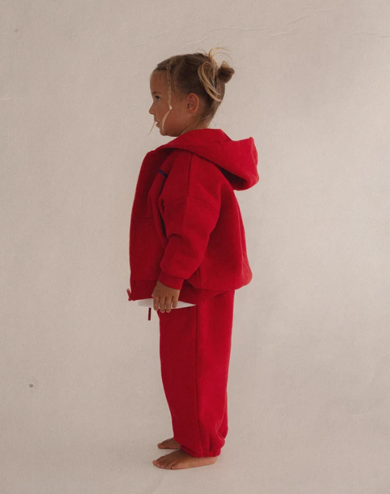 【CinnamonBaby】Primary Zip Hoodie - Red