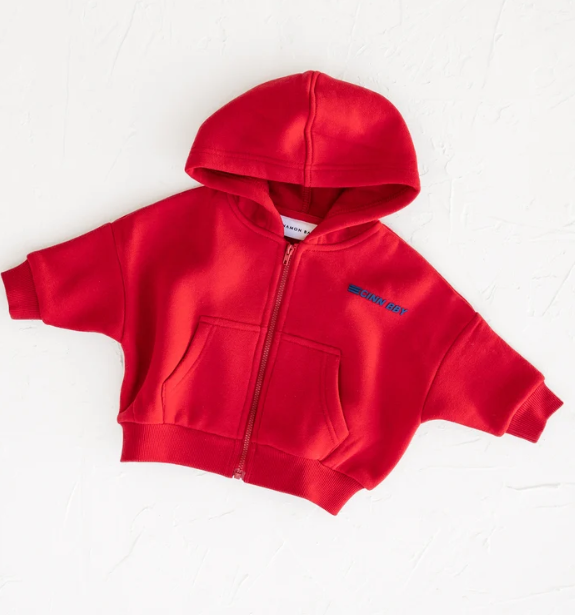 【CinnamonBaby】Primary Zip Hoodie - Red