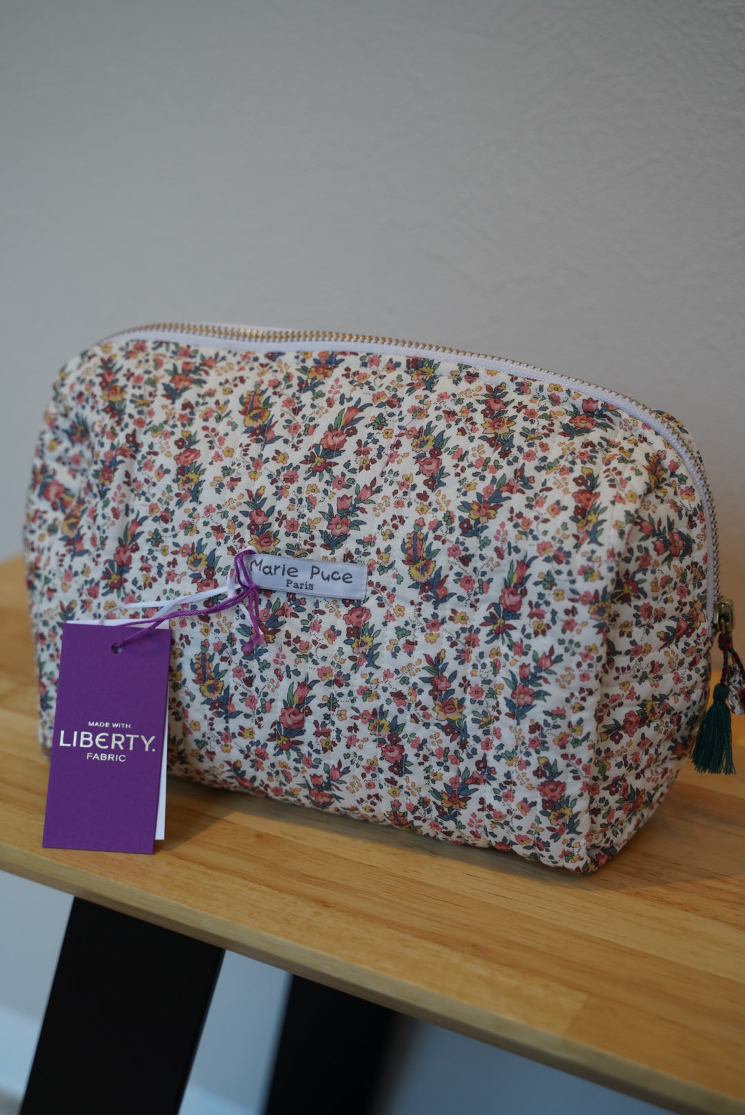 【Marie Puce】Trousse grand modèle en Liberty Christabel Rose