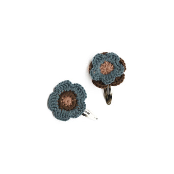 【kalinka】Flower Clip Set - Blue Mist/Mocha