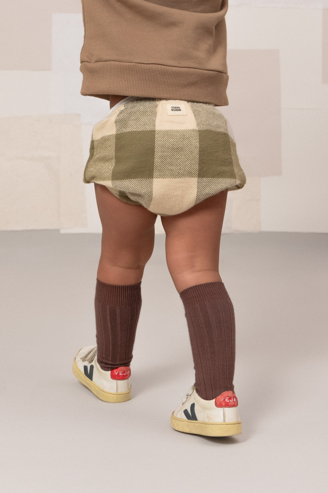 【STUDIO BOHEME】AMI BLOOMER - KAKI GINGHAM