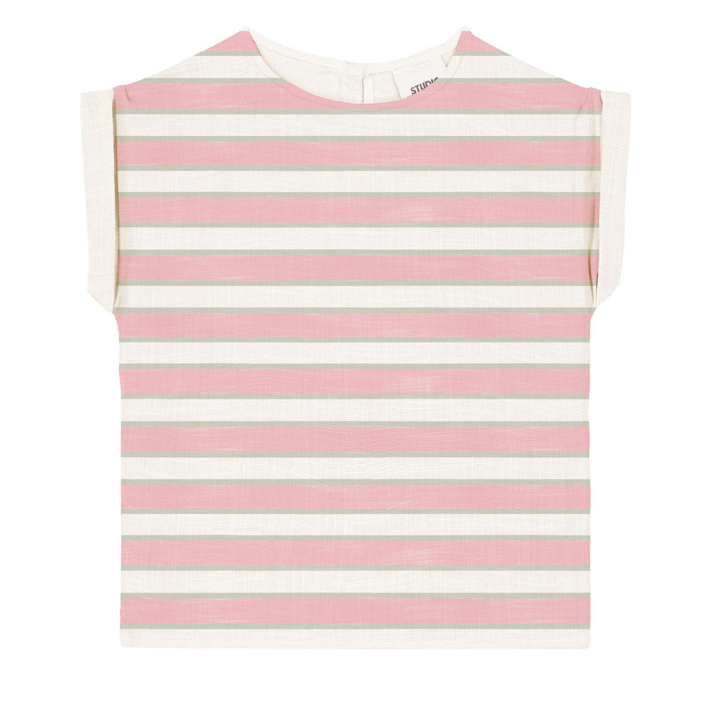 【STUDIO BOHEME】BLOUSE PRASLIN - STRAWBERRY / PISTACHIO STRIPES