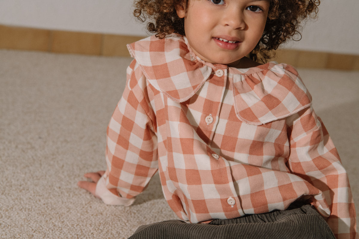 【STUDIO BOHEME】COCO BLOUSE - PINK GINGHAM