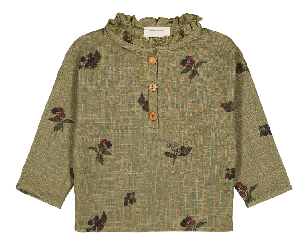 【STUDIO BOHEME】OLYMPE BLOUSE - GREEN ALOE / BLACKBERRIES