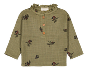 【STUDIO BOHEME】OLYMPE BLOUSE - GREEN ALOE / BLACKBERRIES