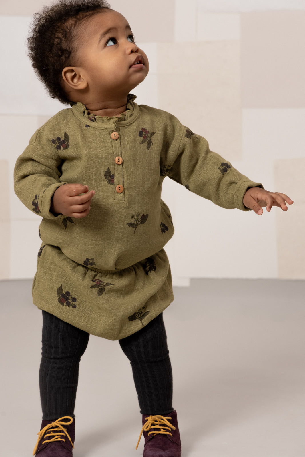 【STUDIO BOHEME】OLYMPE BLOUSE - GREEN ALOE / BLACKBERRIES