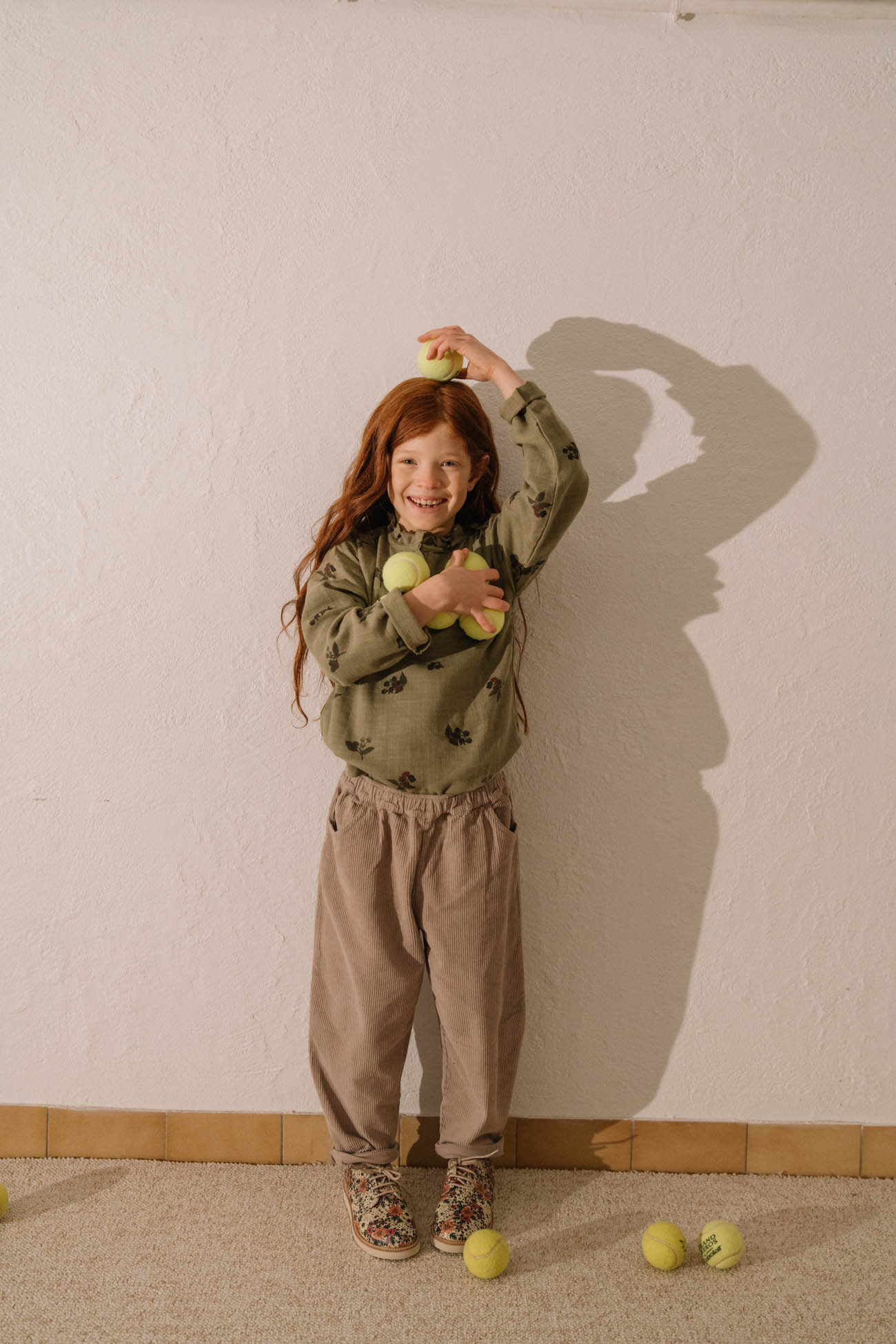 【STUDIO BOHEME】OLYMPE BLOUSE - GREEN ALOE / BLACKBERRIES