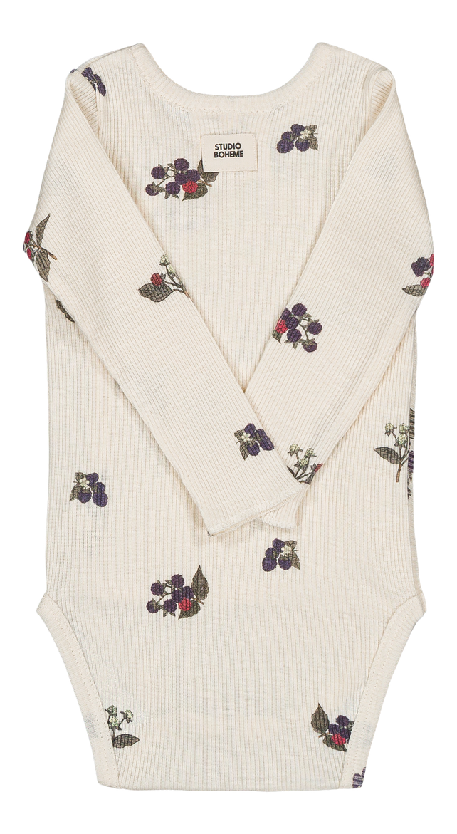 【STUDIO BOHEME】HOHO BODYSUIT - ECRU / BLACKBERRIES
