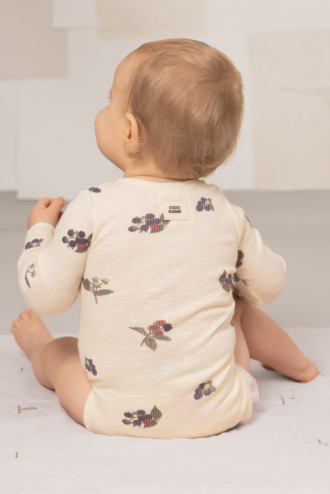 【STUDIO BOHEME】HOHO BODYSUIT - ECRU / BLACKBERRIES