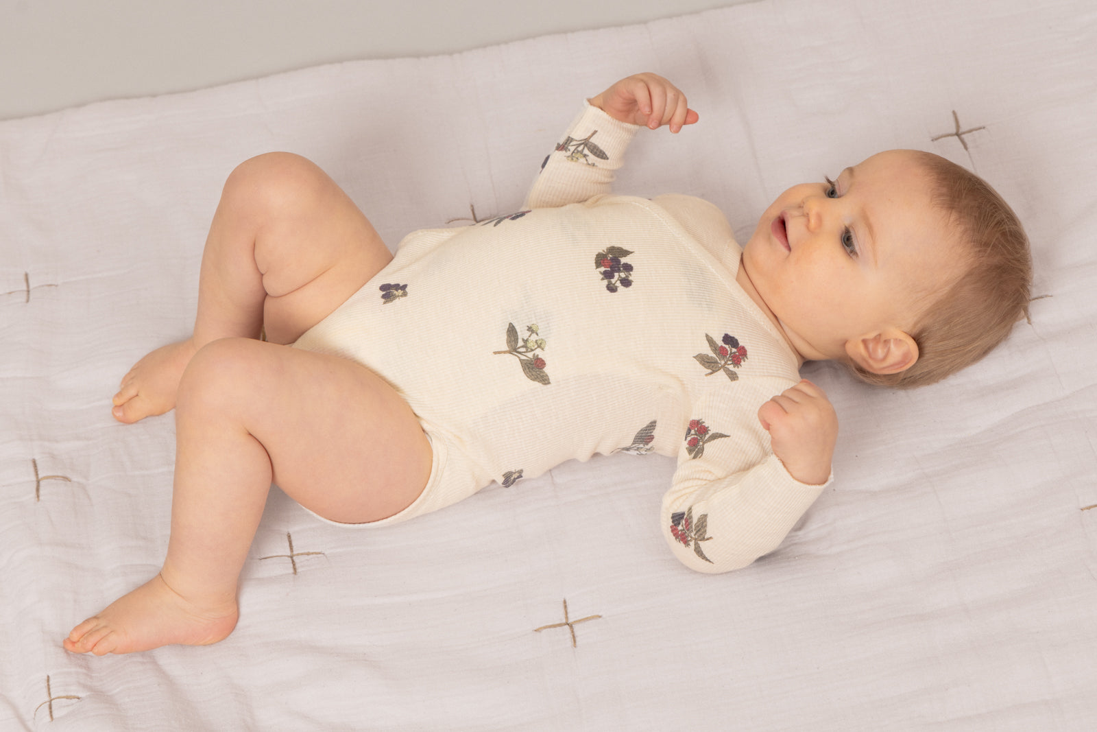【STUDIO BOHEME】HOHO BODYSUIT - ECRU / BLACKBERRIES