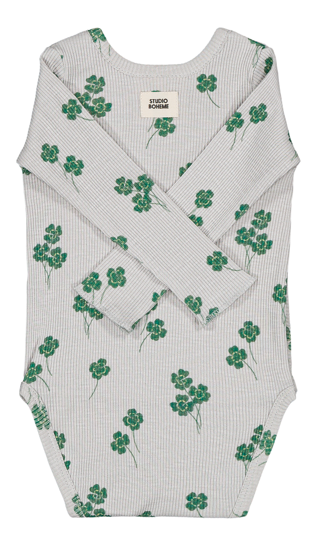 【STUDIO BOHEME】WOODY BODYSUIT - GREY / CLOVERS