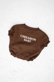 【cinnamon baby】Logo Romper- Chocolate