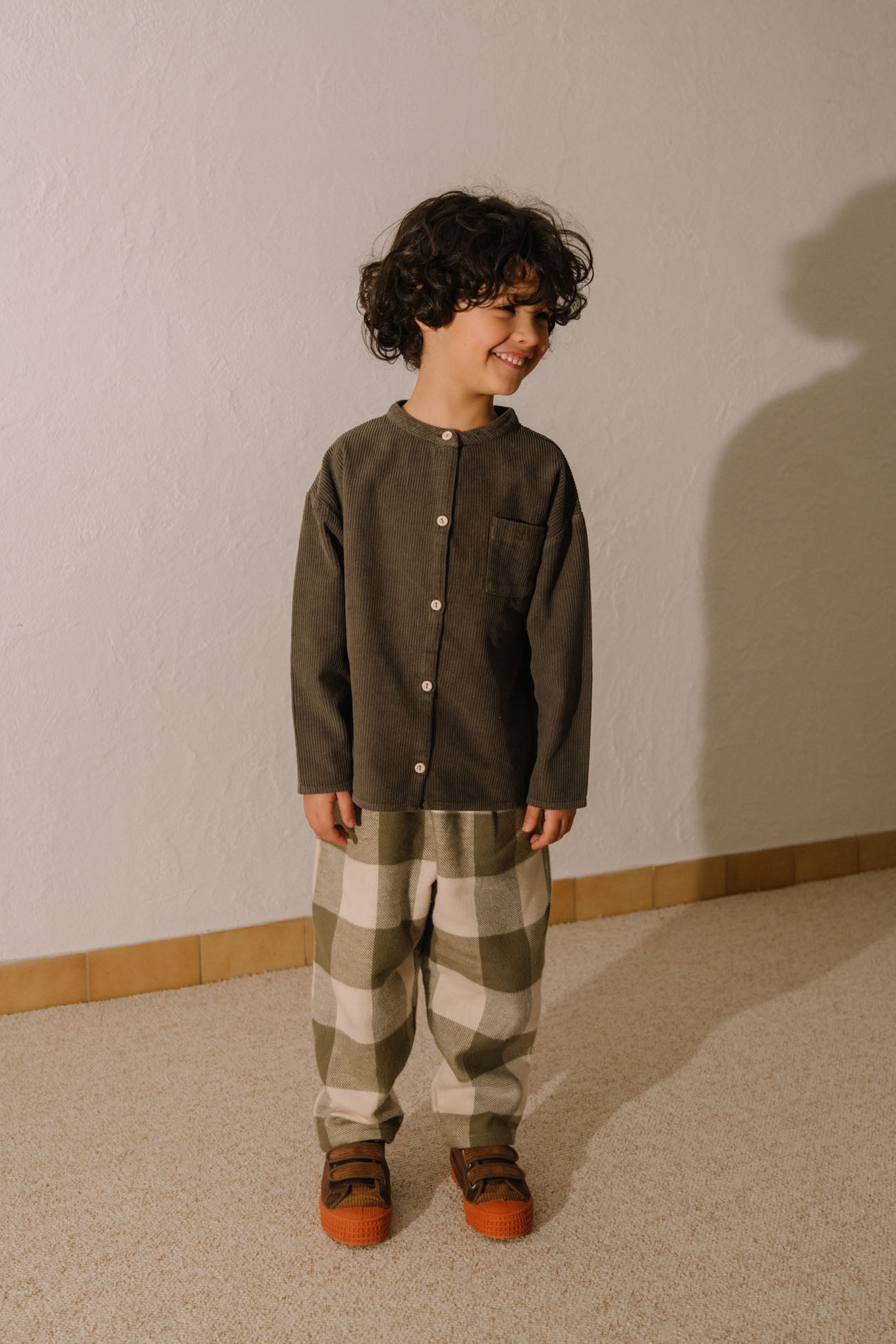 【STUDIO BOHEME】CARROT PANTS - KAKI GINGHAM
