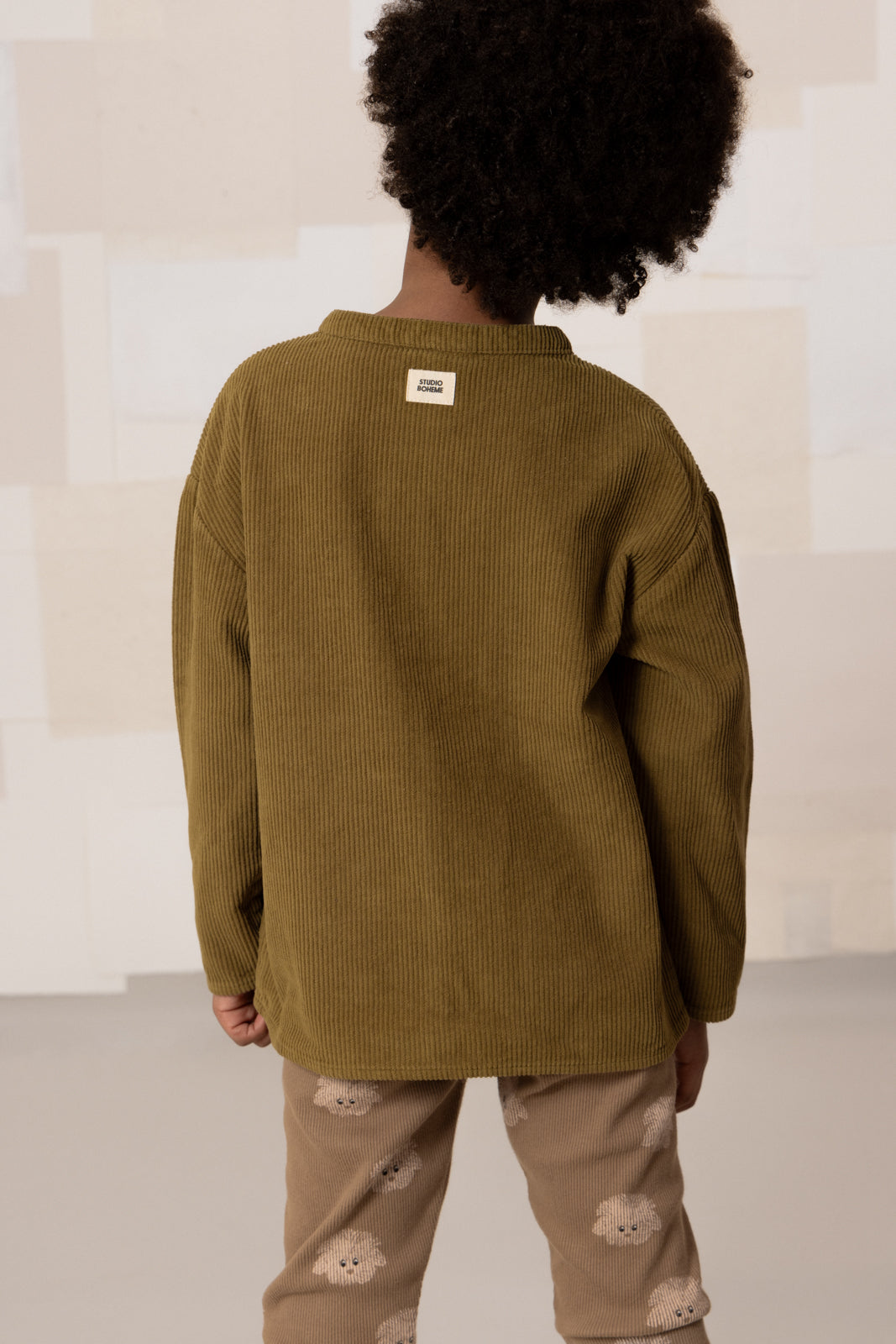 【STUDIO BOHEME】JIM SHIRT - GREEN NUTRIA