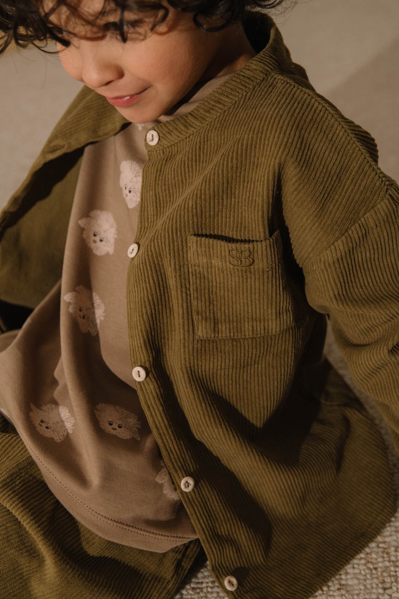【STUDIO BOHEME】JIM SHIRT - GREEN NUTRIA