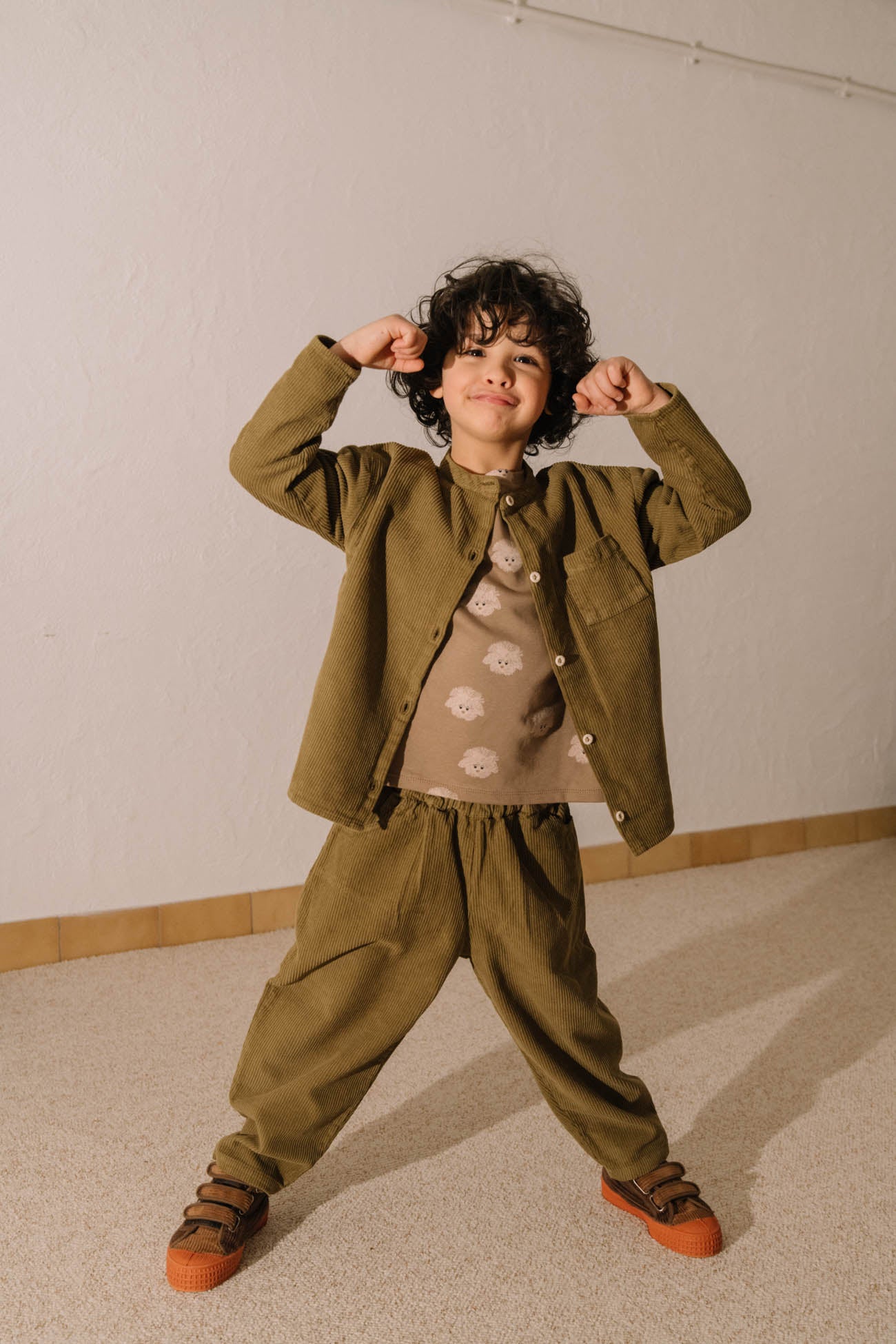 【STUDIO BOHEME】JIM SHIRT - GREEN NUTRIA
