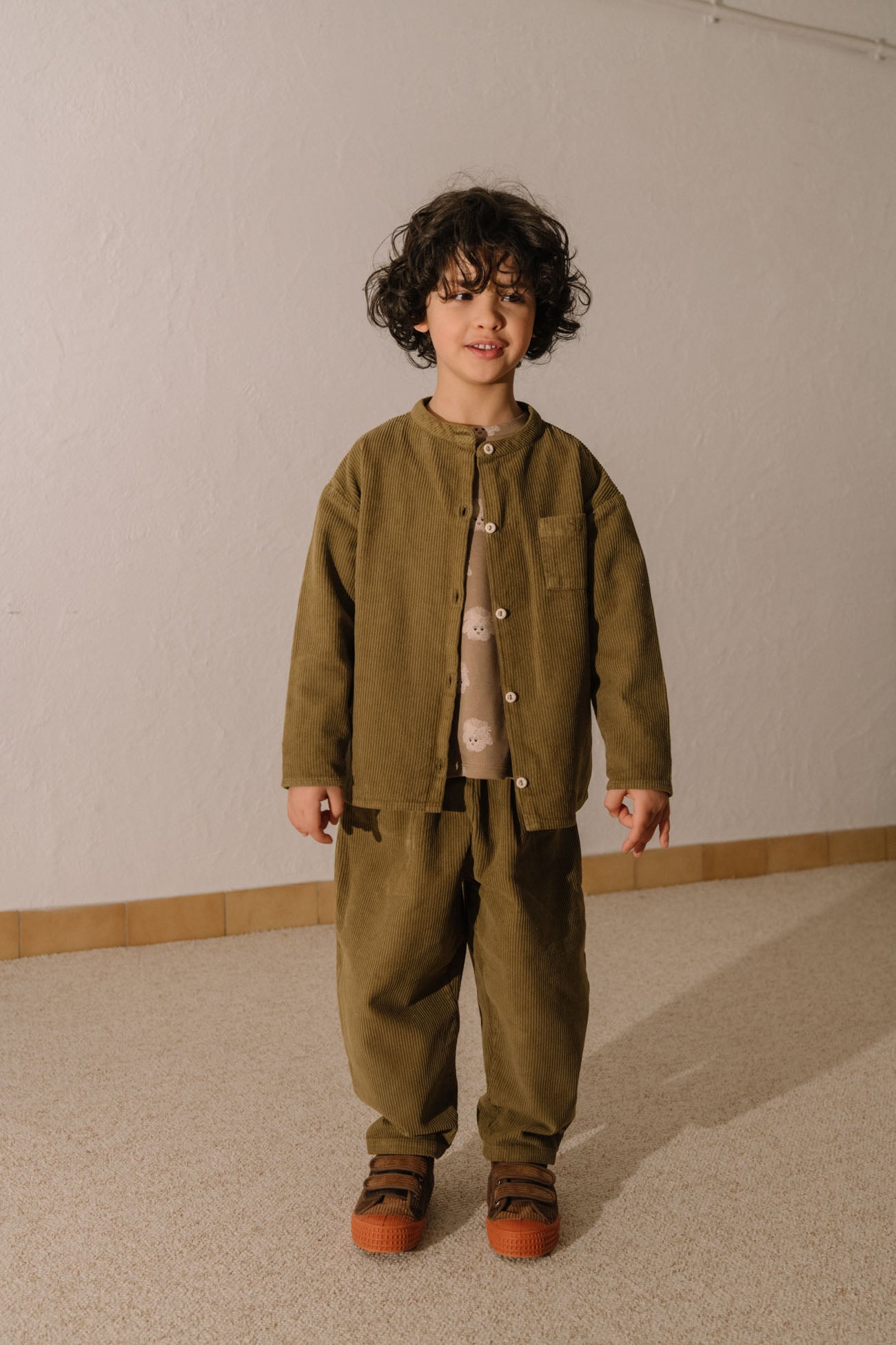 【STUDIO BOHEME】JIM SHIRT - GREEN NUTRIA